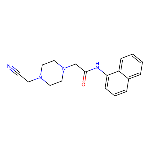 2-(4-Cyanomethyl-piperazin-1-yl)-N-naphthalen-1-yl-acetamide structure