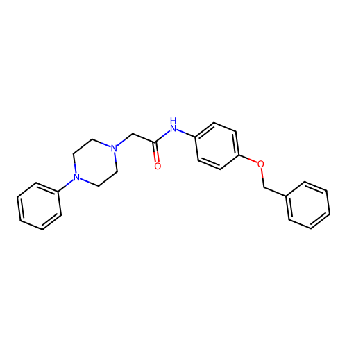 N-(4-(benzyloxy)phenyl)-2-(4-phenylpiperazin-1-yl)acetamide structure