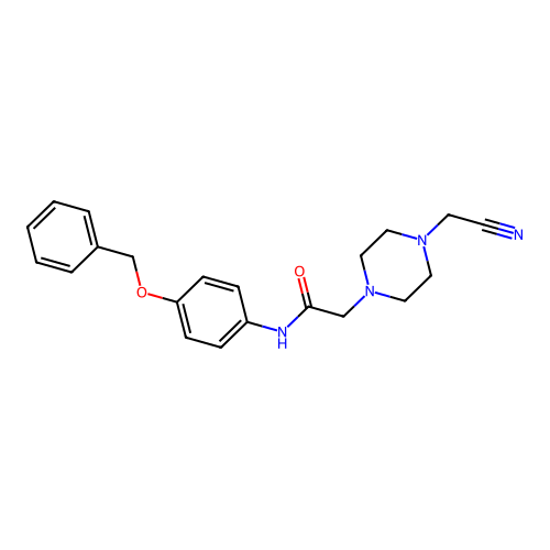 N-(4-Benzyloxy-phenyl)-2-(4-cyanomethyl-piperazin-1-yl)-acetamide structure