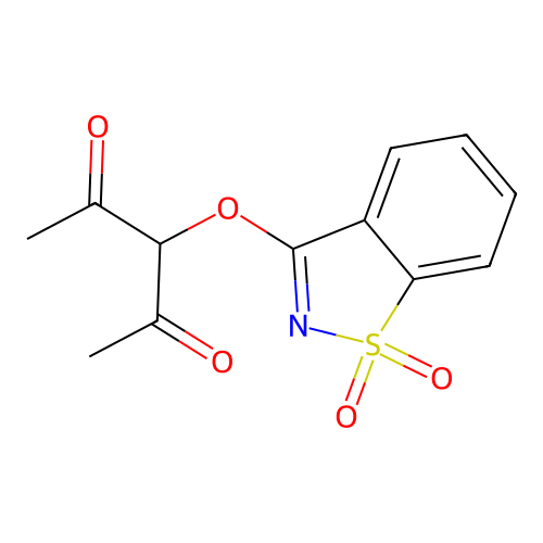 3-(Diacetylmethoxy)benzo[d]isothiazole-1,1-di-oxide structure