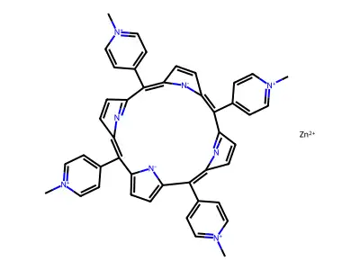 Zinc tetra(4-N-methylpyridyl)porphine structure