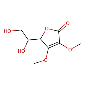 2-(1,2-dihydroxyethyl)-3,4-dimethoxy-2H-furan-5-one structure