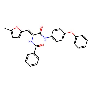 N-[(Z)-1-(5-methylfuran-2-yl)-3-oxo-3-(4-phenoxyanilino)prop-1-en-2-yl]benzamide structure