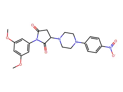 1-(3,5-Dimethoxyphenyl)-3-[4-(4-nitrophenyl)piperazin-1-yl]pyrrolidine-2,5-dione structure