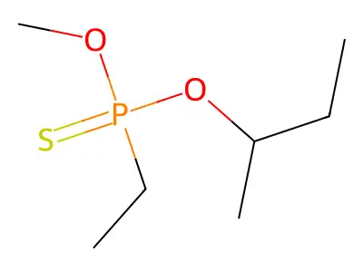 Phosphonothioic acid, ethyl-, S-butyl O-methyl ester structure