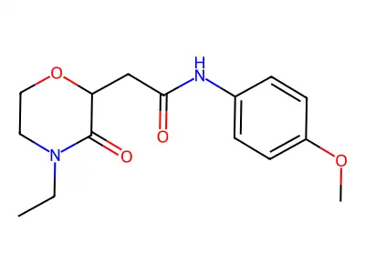 2-(4-ethyl-3-oxomorpholin-2-yl)-N-(4-methoxyphenyl)acetamide structure