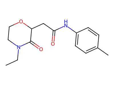 2-(4-ethyl-3-oxomorpholin-2-yl)-N-(4-methylphenyl)acetamide structure