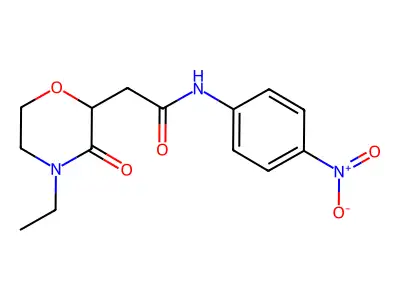 2-(4-ethyl-3-oxomorpholin-2-yl)-N-(4-nitrophenyl)acetamide structure