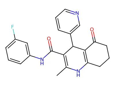 N-(3-FLUOROPHENYL)-2-METHYL-5-OXO-4-(3-PYRIDINYL)-1,4,5,6,7,8-HEXAHYDRO-3-QUINOLINECARBOXAMIDE structure