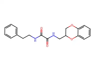 N-(2,3-dihydro-1,4-benzodioxin-2-ylmethyl)-N'-(2-phenylethyl)ethanediamide structure