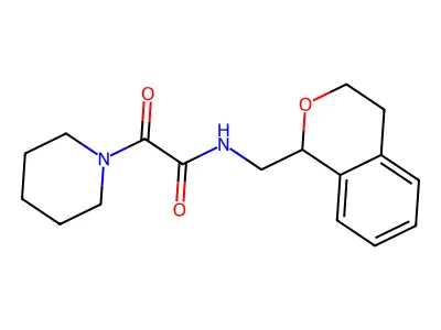 N-(3,4-dihydro-1H-isochromen-1-ylmethyl)-2-oxo-2-piperidin-1-ylacetamide structure