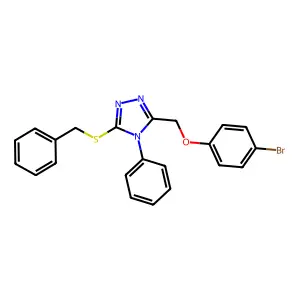 3-Benzylsulfanyl-5-[(4-bromophenoxy)methyl]-4-phenyl-1,2,4-triazole structure