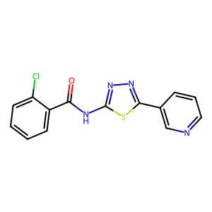 2-chloro-N-(5-pyridin-3-yl-1,3,4-thiadiazol-2-yl)benzamide structure