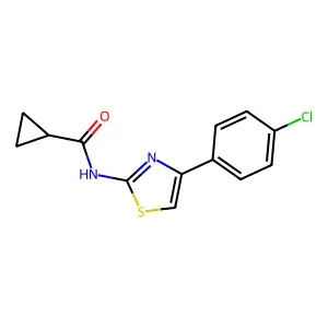 N-[4-(4-chlorophenyl)-1,3-thiazol-2-yl]cyclopropanecarboxamide structure