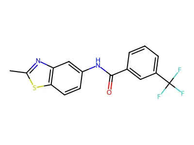 N-(2-methyl-1,3-benzothiazol-5-yl)-3-(trifluoromethyl)benzamide structure