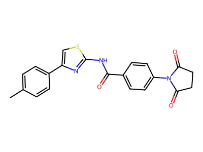 4-(2,5-dioxopyrrolidin-1-yl)-N-[4-(4-methylphenyl)-1,3-thiazol-2-yl]benzamide structure