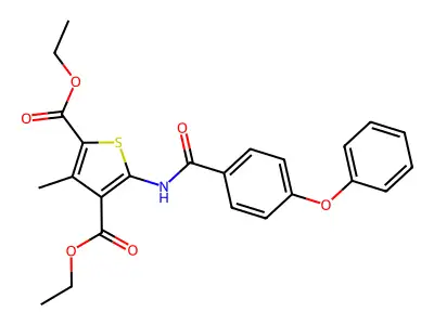 Diethyl 3-methyl-5-(4-phenoxybenzamido)thiophene-2,4-dicarboxylate structure