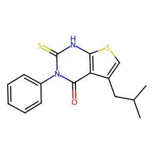 5-isobutyl-3-phenyl-2-thioxo-2,3-dihydrothieno[2,3-d]pyrimidin-4(1H)-one structure