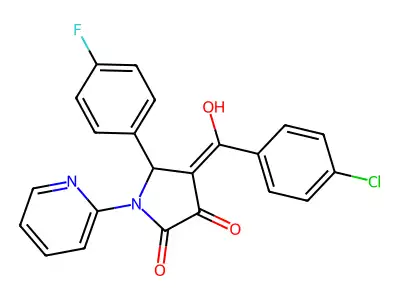 4-(4-chlorobenzoyl)-5-(4-fluorophenyl)-3-hydroxy-1-(pyridin-2-yl)-2,5-dihydro-1H-pyrrol-2-one structure