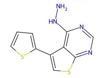 4-Hydrazino-5-thien-2-ylthieno[2,3-d]pyrimidine structure