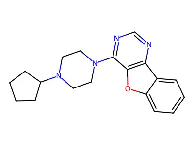 4-(4-Cyclopentylpiperazin-1-yl)-[1]benzofuro[3,2-d]pyrimidine structure