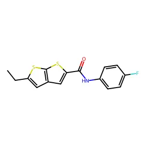 5-ethyl-N-(4-fluorophenyl)thieno[2,3-b]thiophene-2-carboxamide structure