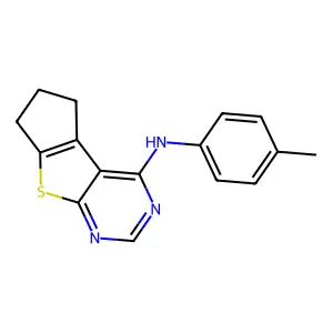 N-(4-methylphenyl)-6,7-dihydro-5H-cyclopenta[4,5]thieno[2,3-d]pyrimidin-4-amine structure