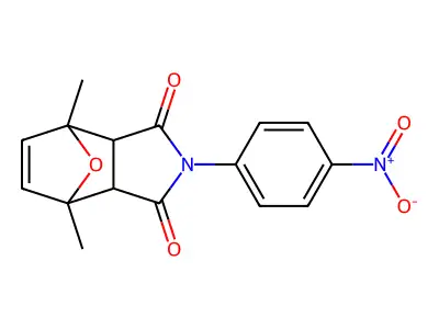 1,7-dimethyl-4-(4-nitrophenyl)-10-oxa-4-azatricyclo[5.2.1.0<2,6>]dec-8-ene-3,5 -dione structure