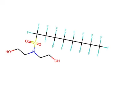 Heptadecafluoro-N,N-bis(2-hydroxyethyl)octanesulphonamide structure