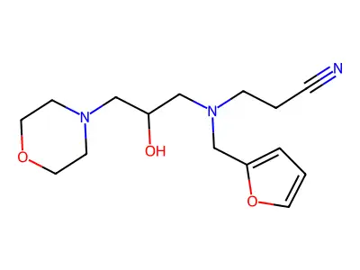 3-[Furan-2-ylmethyl-(2-hydroxy-3-morpholin-4-ylpropyl)amino]propanenitrile structure