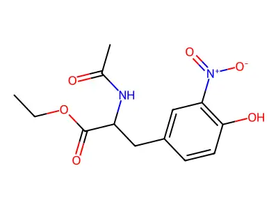 Ethyl 2-acetamido-3-(4-hydroxy-3-nitrophenyl)propanoate structure