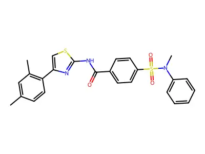 N-[4-(2,4-dimethylphenyl)-1,3-thiazol-2-yl]-4-[methyl(phenyl)sulfamoyl]benzamide structure