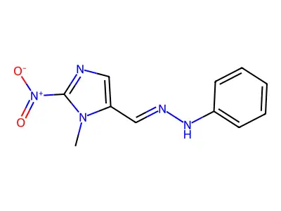 N-[(3-methyl-2-nitroimidazol-4-yl)methylideneamino]aniline structure