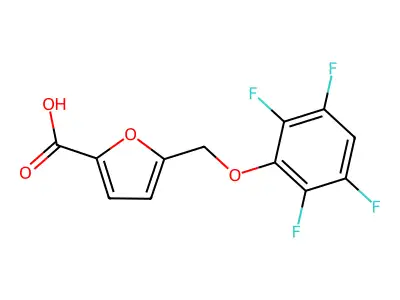 5-[(2,3,5,6-Tetrafluorophenoxy)methyl]-2-furoic acid structure