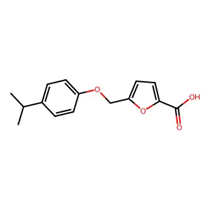 5-((4-(1-Methylethyl)phenoxy)methyl)-2-furancarboxylic acid structure