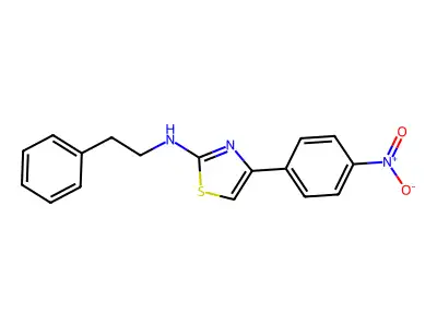 4-(4-nitrophenyl)-N-phenethyl-1,3-thiazol-2-amine structure