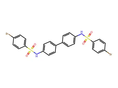 4-bromo-N-[4-[4-[(4-bromophenyl)sulfonylamino]phenyl]phenyl]benzenesulfonamide structure