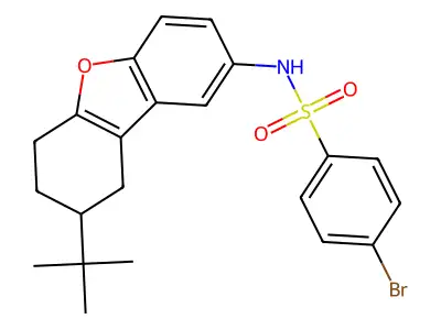 4-bromo-N-(8-tert-butyl-6,7,8,9-tetrahydrodibenzofuran-2-yl)benzenesulfonamide structure