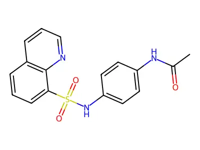N-(4-(quinoline-8-sulfonamido)phenyl)acetamide structure