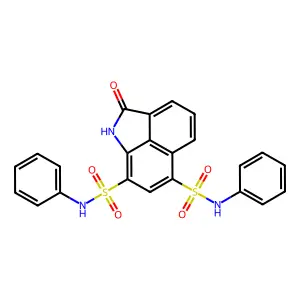 2-oxo-N,N'-diphenyl-1,2-dihydrobenzo[cd]indole-6,8-disulfonamide structure