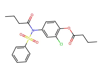 4-[N-(Benzenesulfonyl)butanamido]-2-chlorophenyl butanoate structure