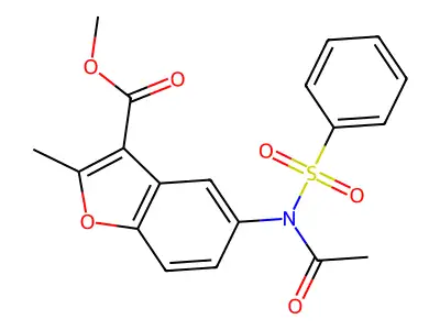 Methyl 5-[acetyl(benzenesulfonyl)amino]-2-methyl-1-benzofuran-3-carboxylate structure