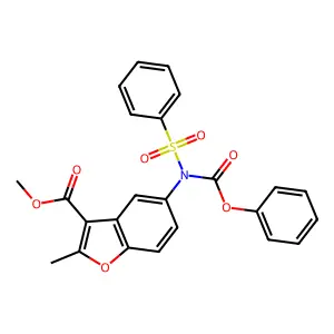 METHYL 2-METHYL-5-[N-(PHENOXYCARBONYL)BENZENESULFONAMIDO]-1-BENZOFURAN-3-CARBOXYLATE structure