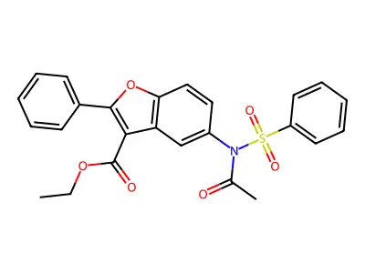 Ethyl 5-[acetyl(benzenesulfonyl)amino]-2-phenyl-1-benzofuran-3-carboxylate structure