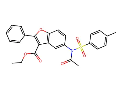 ethyl 2-phenyl-5-(N-tosylacetamido)benzofuran-3-carboxylate structure