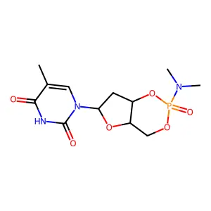 Thymidine 3',N-dimethylphosphoramidate structure
