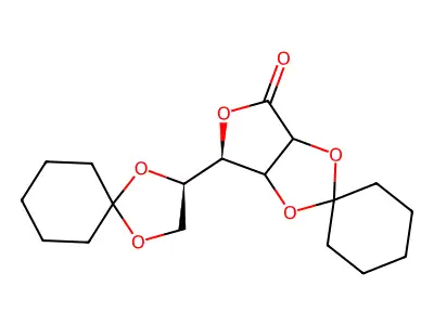 2,3-5,6-Di-O-cyclohexylidene-D-mannonolactone structure