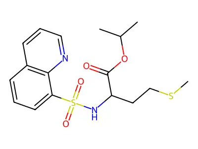 Propan-2-yl 4-methylsulfanyl-2-(quinolin-8-ylsulfonylamino)butanoate structure