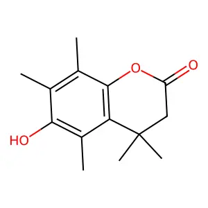 6-Hydroxy-4,4,5,7,8-pentamethyl-3,4-dihydrocoumarin structure