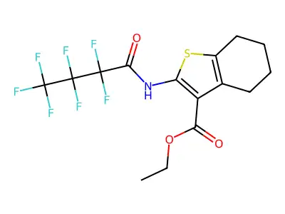 ETHYL 2-(2,2,3,3,4,4,4-HEPTAFLUOROBUTANOYLAMINO)-4,5,6,7-TETRAHYDROBENZO[B]THIOPHENE-3-CARBOXYLATE structure